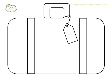 blank suitcase template free printable suitcase template coloring page